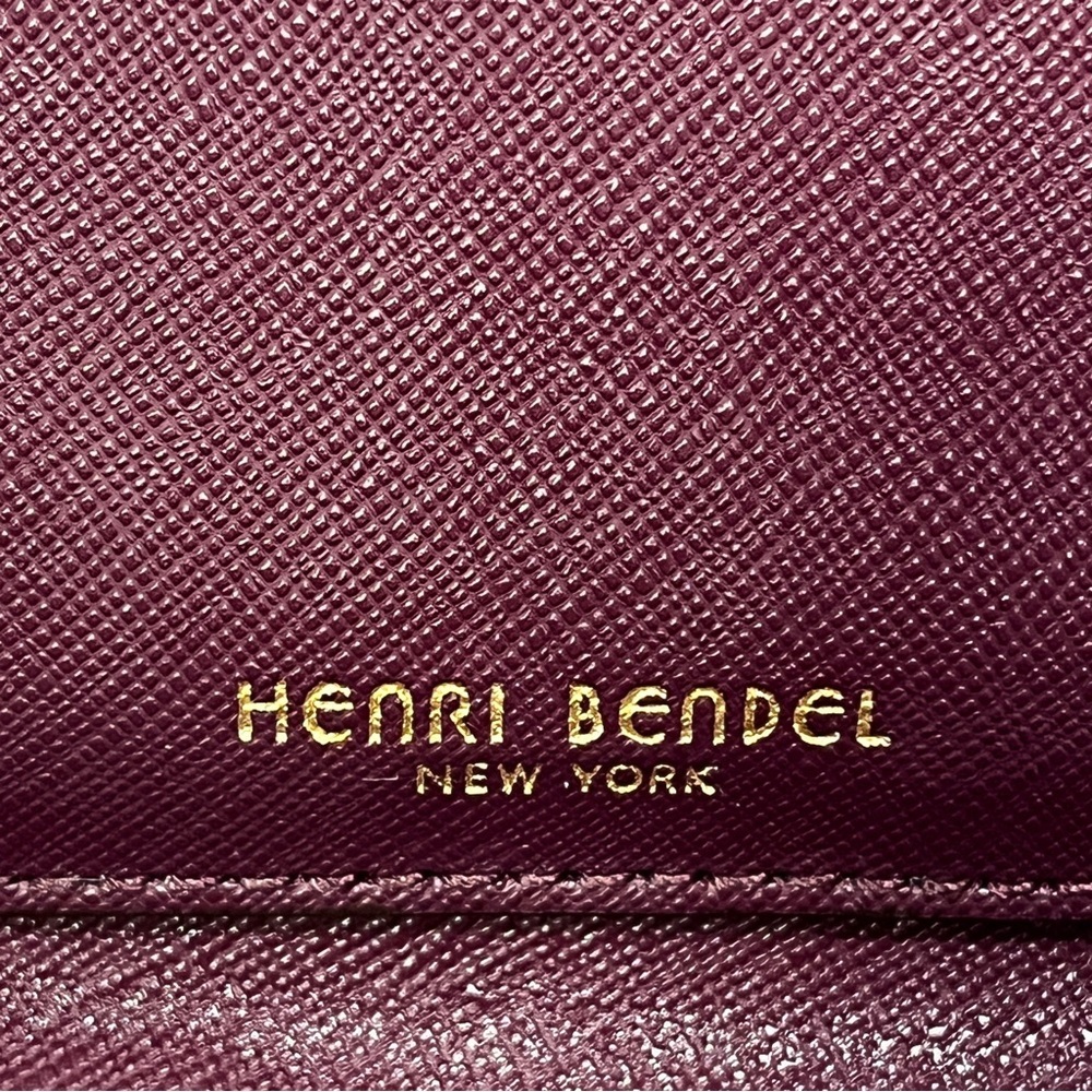Henri Bendel West 57th Zip Around Continental Wallet Port Brown Saffiano Leather - Picture 8 of 8